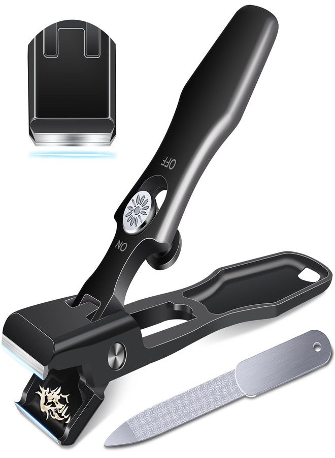 درمود مقص أظافر ألماني للرجال ذوي الأظافر السميكة، مقص أظافر قدم مستقيم مطور لكبار السن بفتحة واسعة، مقص أظافر كبير شديد التحمل مانع للتناثر، مقص أظافر للأصابع الغائرة مع وعاء تجميع - Image 1